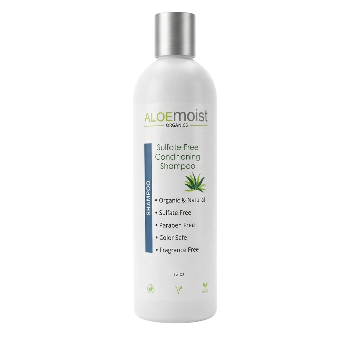 Aloe Moist shampoo bottle on a white background