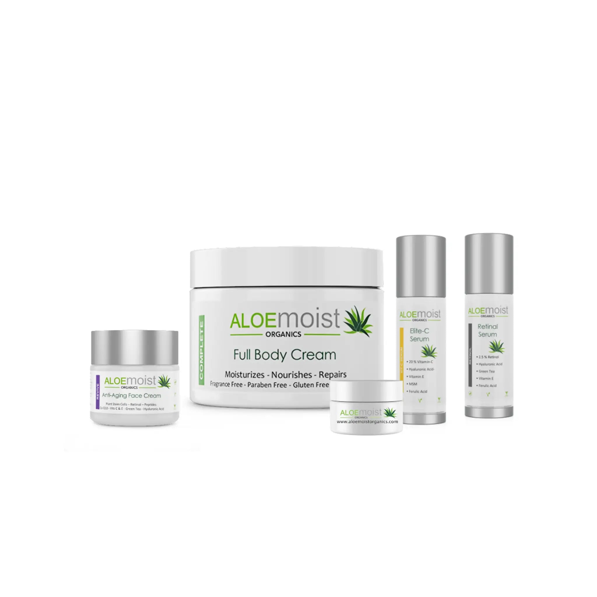 CUARTETO ANTIEDAD – Una de las cremas corporales y faciales y cada uno de los sérums del Pack