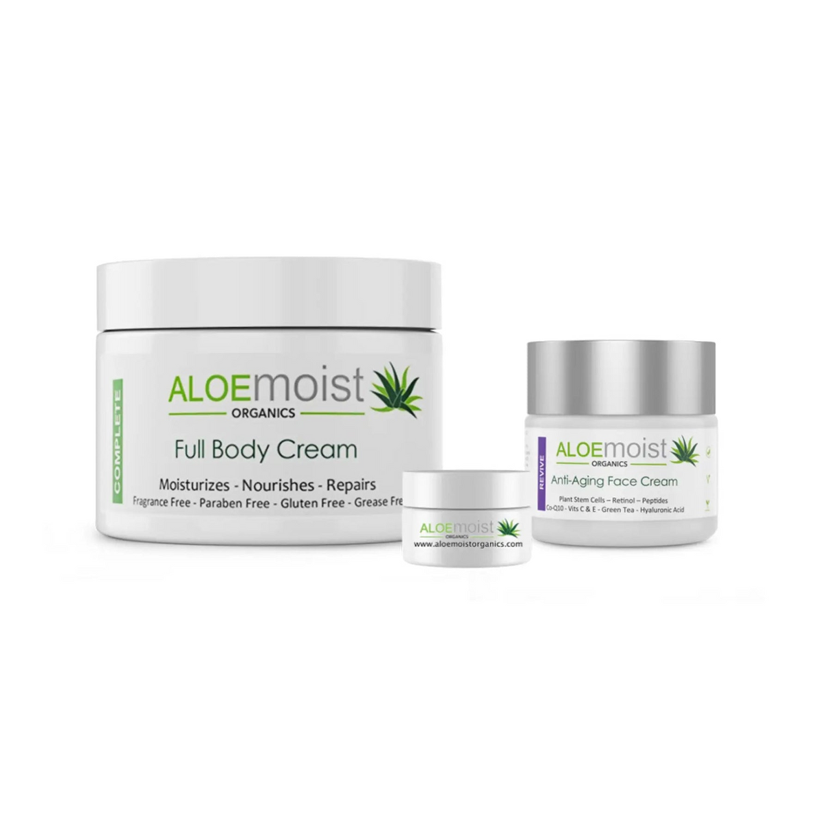 SKINCARE DUO – 8oz AloeMoist COMPLETE with REVIVE Anti-Aging Face Cream Bundle